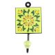 Pea Green Floral Ceramic Tile Wall Hook